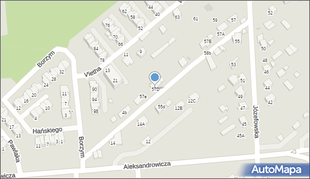 Radom, Józefowska, 57D, mapa Radomia