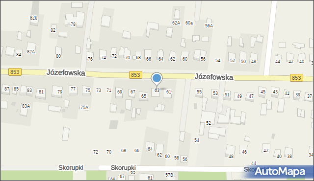 Rogóźno, Józefowska, 63, mapa Rogóźno