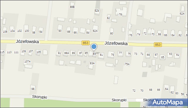 Rogóźno, Józefowska, 83, mapa Rogóźno