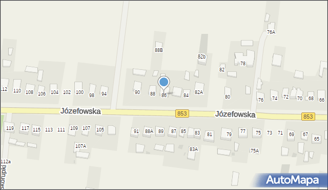 Rogóźno, Józefowska, 86, mapa Rogóźno