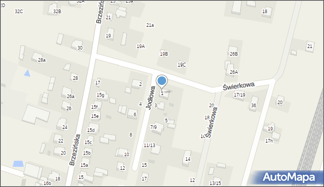 Rokiciny-Kolonia, Jodłowa, 1, mapa Rokiciny-Kolonia