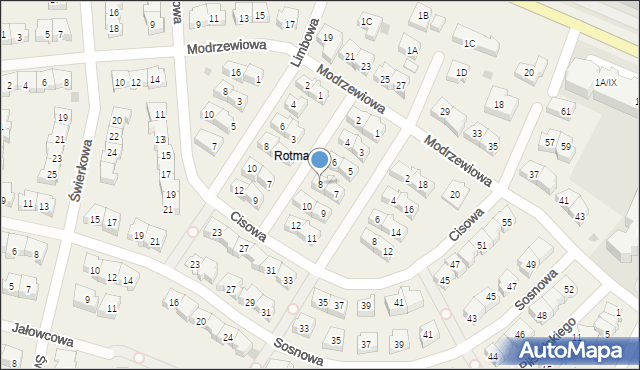 Rotmanka, Jodłowa, 8, mapa Rotmanka