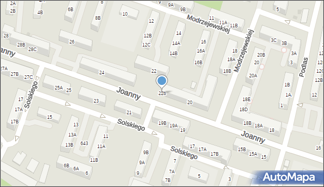 Ruda Śląska, Joanny, 22b, mapa Rudy Śląskiej