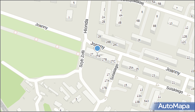 Ruda Śląska, Joanny, 27A, mapa Rudy Śląskiej