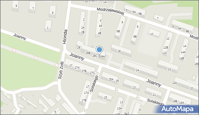 Ruda Śląska, Joanny, 28D, mapa Rudy Śląskiej