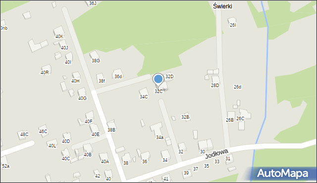 Rybnik, Jodłowa, 32C, mapa Rybnika