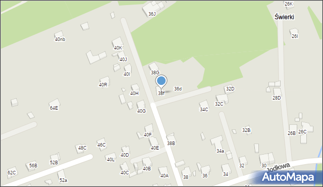 Rybnik, Jodłowa, 38f, mapa Rybnika