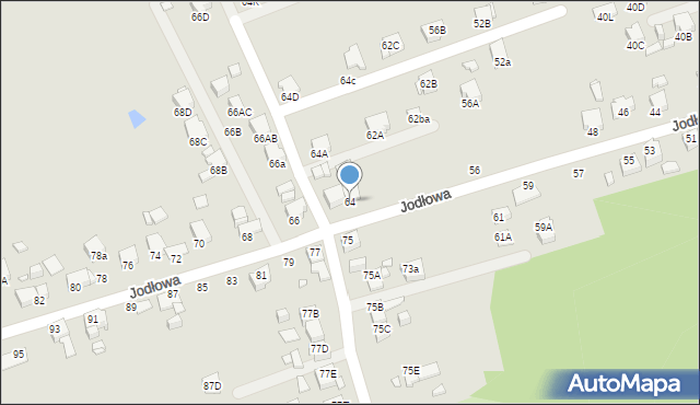 Rybnik, Jodłowa, 64, mapa Rybnika