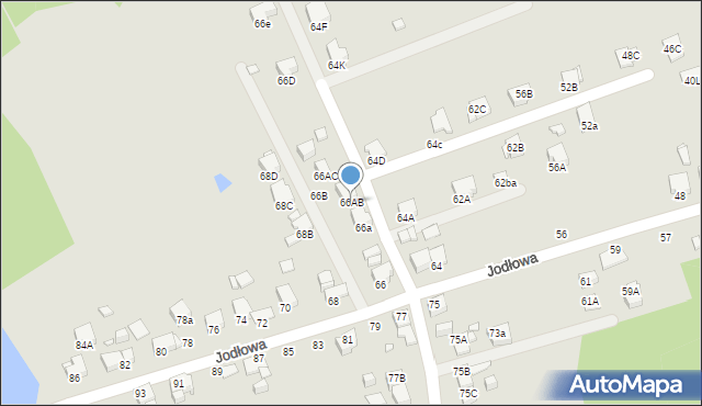 Rybnik, Jodłowa, 66AB, mapa Rybnika