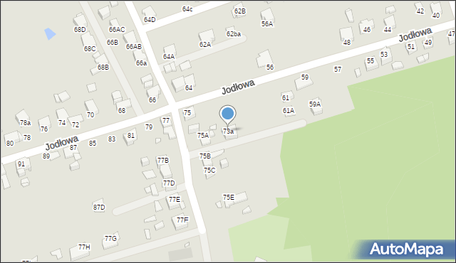 Rybnik, Jodłowa, 73a, mapa Rybnika