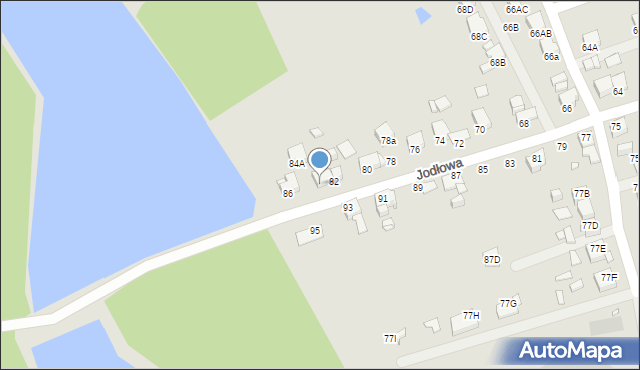 Rybnik, Jodłowa, 84, mapa Rybnika