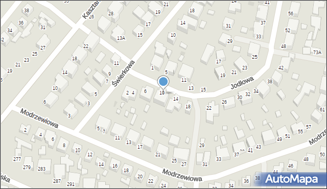 Siedlce, Jodłowa, 12, mapa Siedlce