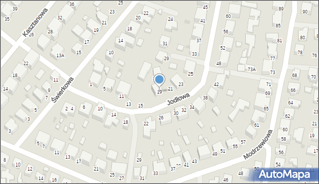 Siedlce, Jodłowa, 19, mapa Siedlce