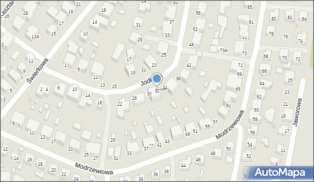 Siedlce, Jodłowa, 32, mapa Siedlce