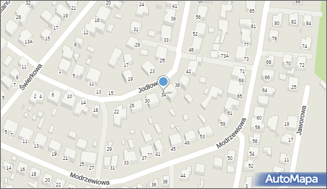 Siedlce, Jodłowa, 34, mapa Siedlce