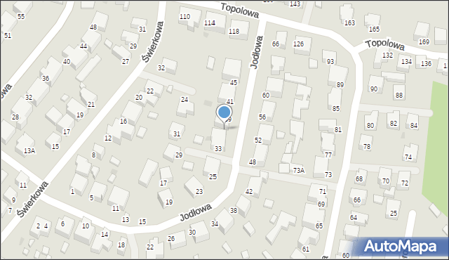 Siedlce, Jodłowa, 37, mapa Siedlce