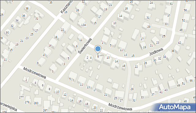 Siedlce, Jodłowa, 6, mapa Siedlce