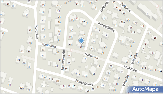 Siedlce, Jordana Henryka, dr., 10, mapa Siedlce
