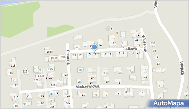 Siemianowice Śląskie, Jodłowa, 13, mapa Siemianowice Śląskie