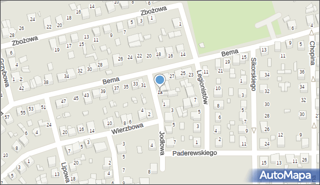 Siewierz, Jodłowa, 1a, mapa Siewierz