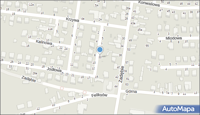 Skierniewice, Jodłowa, 11, mapa Skierniewic