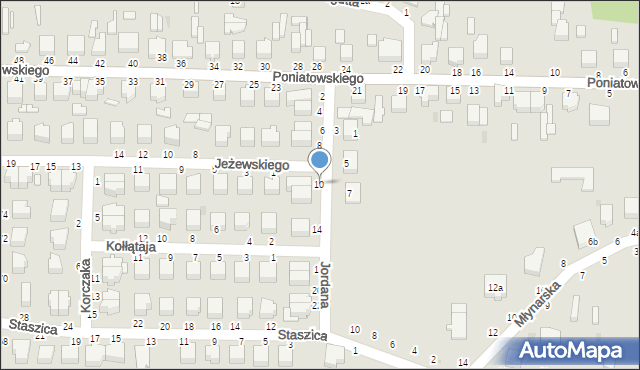 Skierniewice, Jordana Henryka, dr., 10, mapa Skierniewic