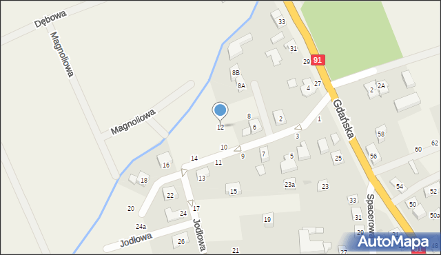 Skowarcz, Jodłowa, 12, mapa Skowarcz