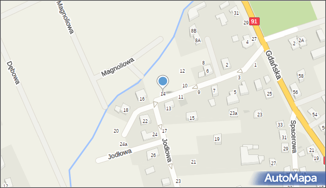 Skowarcz, Jodłowa, 14, mapa Skowarcz