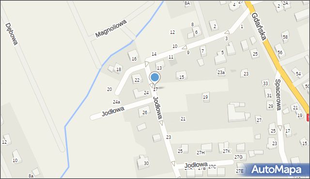Skowarcz, Jodłowa, 17, mapa Skowarcz