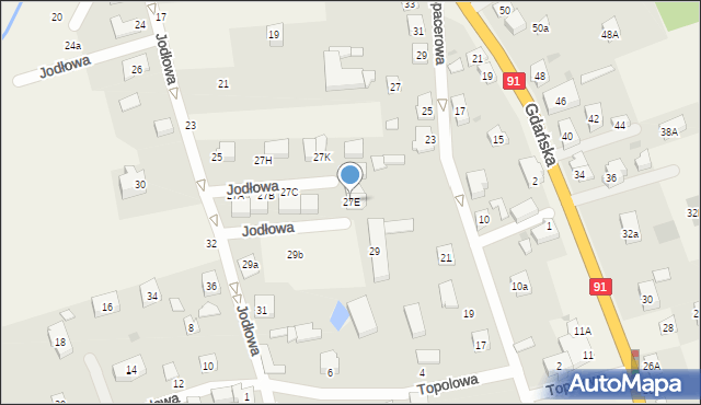Skowarcz, Jodłowa, 27E, mapa Skowarcz