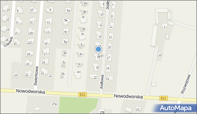 Skrzeszew, Jodłowa, 18, mapa Skrzeszew