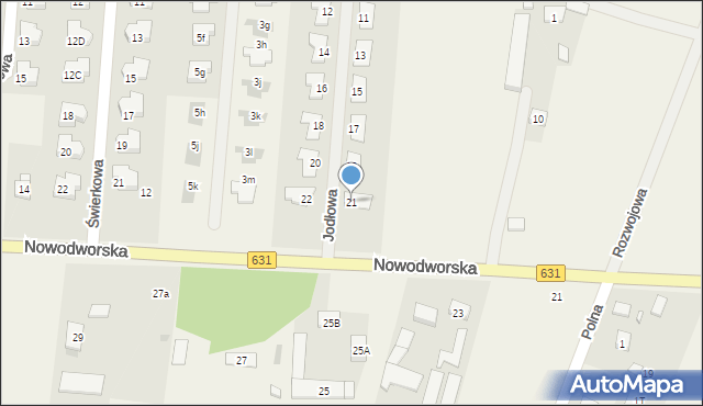 Skrzeszew, Jodłowa, 21, mapa Skrzeszew