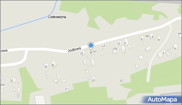 Sławków, Jodłowa, 14, mapa Sławków