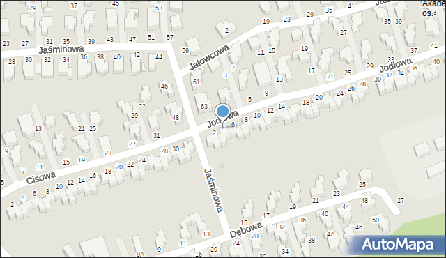 Słupsk, Jodłowa, 4, mapa Słupska