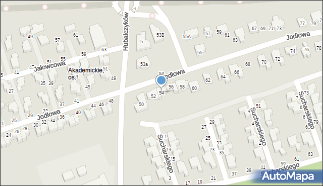 Słupsk, Jodłowa, 54, mapa Słupska