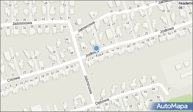 Słupsk, Jodłowa, 6, mapa Słupska