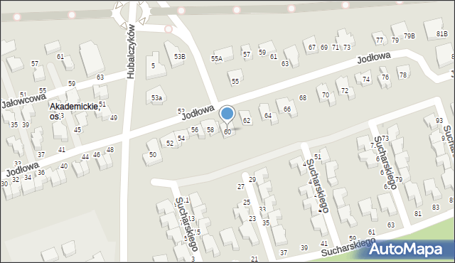Słupsk, Jodłowa, 60, mapa Słupska