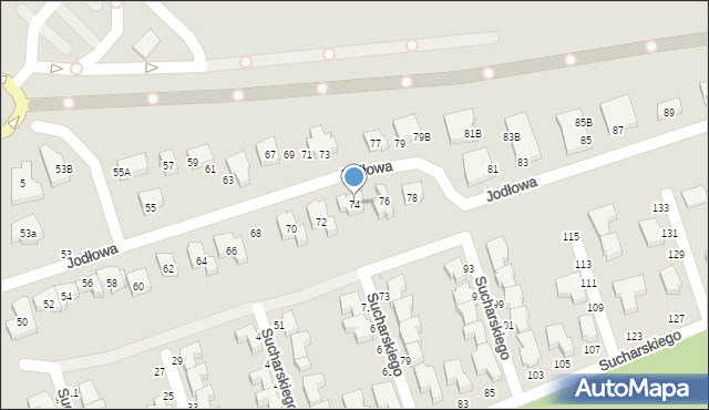Słupsk, Jodłowa, 74, mapa Słupska