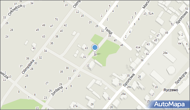 Słupsk, Jordana Henryka, 14, mapa Słupska