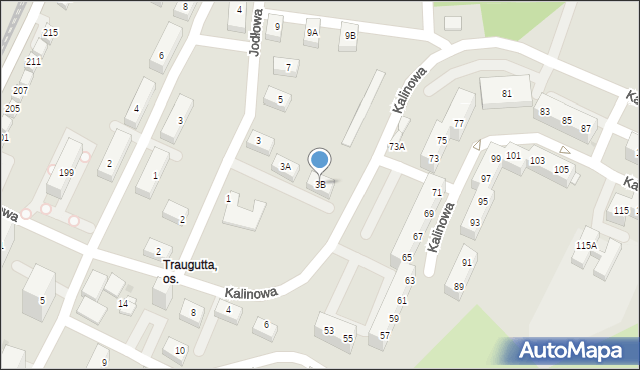 Sosnowiec, Jodłowa, 3B, mapa Sosnowca