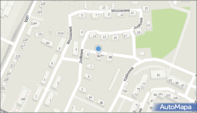 Sosnowiec, Jodłowa, 9A, mapa Sosnowca