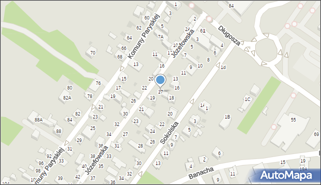 Sosnowiec, Józefowska, 17, mapa Sosnowca