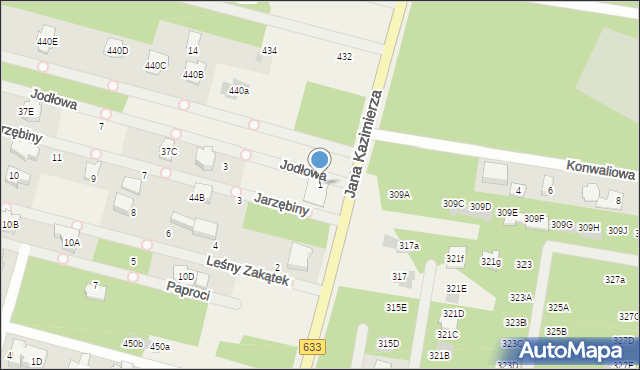 Stanisławów Pierwszy, Jodłowa, 1, mapa Stanisławów Pierwszy