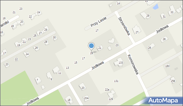 Strzeniówka, Jodłowa, 19, mapa Strzeniówka