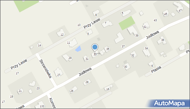 Strzeniówka, Jodłowa, 33, mapa Strzeniówka