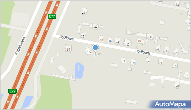 Suchedniów, Jodłowa, 13, mapa Suchedniów