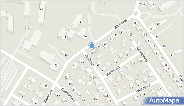 Suwałki, Jodłowa, 18, mapa Suwałk