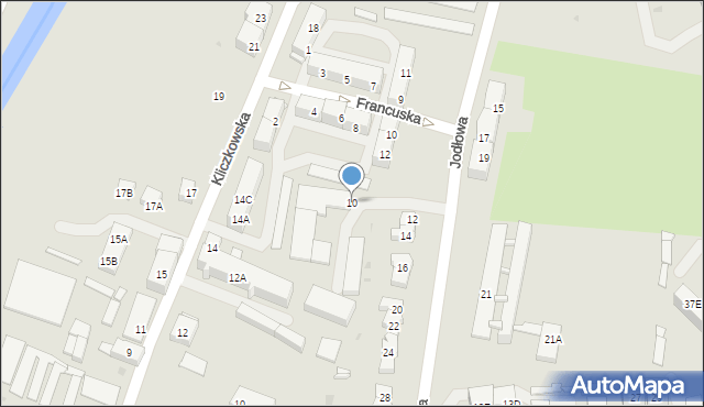 Świdnica, Jodłowa, 10, mapa Świdnicy