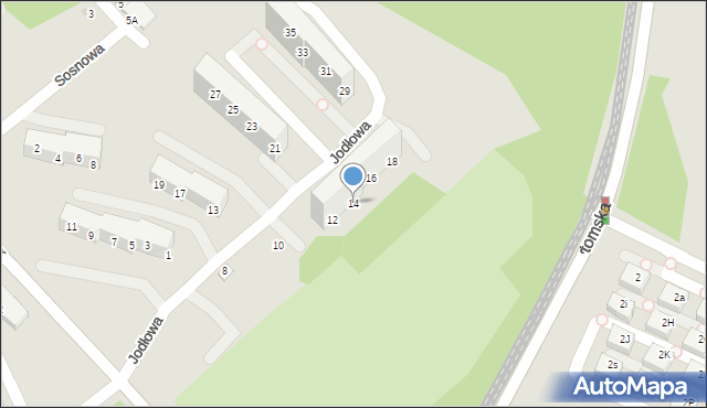 Świętochłowice, Jodłowa, 14, mapa Świętochłowice