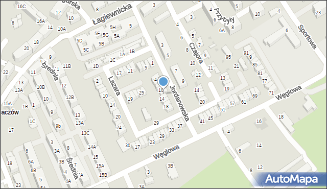 Świętochłowice, Jordanowska, 12, mapa Świętochłowice
